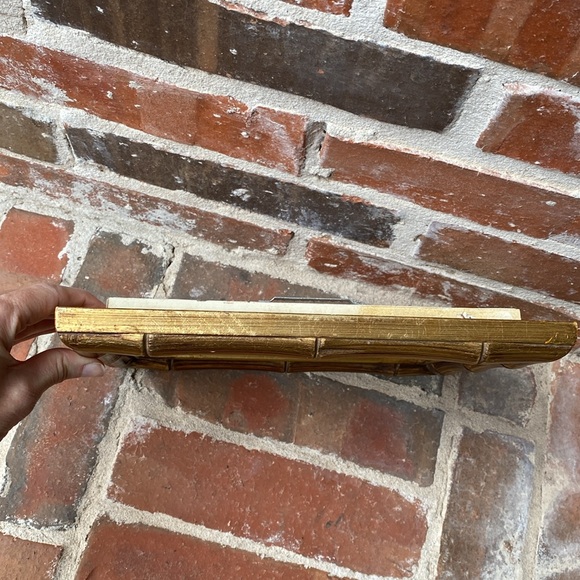 Vintage Gilded Bamboo Picture Frame with fabric matting - Picture 8 of 11